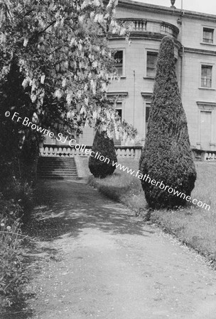 EMO COURT   BAY WINDOW  WITH YEW TREES